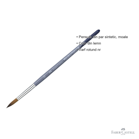 Pensula Faber-Castell Creative Studio, varf rotund nr. 10, par sintetic moale, pentru desen si pictura [2]