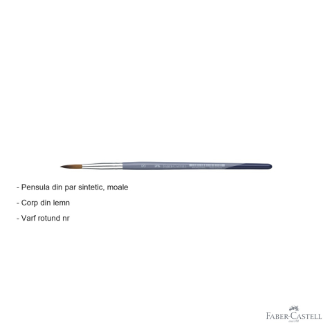 Pensula Faber-Castell Creative Studio, varf rotund nr. 8, par sintetic moale, pentru desen si pictura [1]