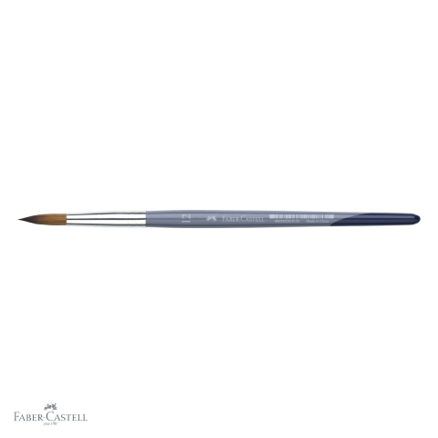 Pensula nr. 12 varf rotund Faber-Castell Creative Studio, par sintetic moale, pentru acuarela si culori solubile in apa [3]