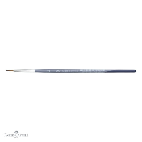 Pensula nr. 2 varf rotund Faber-Castell Creative Studio, par sintetic moale, pentru acuarela si culori solubile in apa [3]