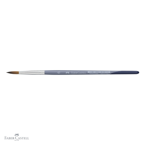 Pensula nr. 6 varf rotund Faber-Castell Creative Studio, par sintetic moale, pentru acuarela si culori solubile in apa [3]