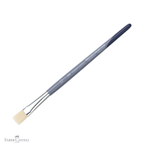 Pensule - Pensula varf tesit nr. 12 Faber-Castell Creative Studio, par sintetic moale, pentru acuarela si culori solubile