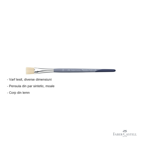 Pensula varf tesit nr. 14 Faber-Castell Creative Studio, par sintetic moale, pentru acuarela si culori solubile in apa [1]