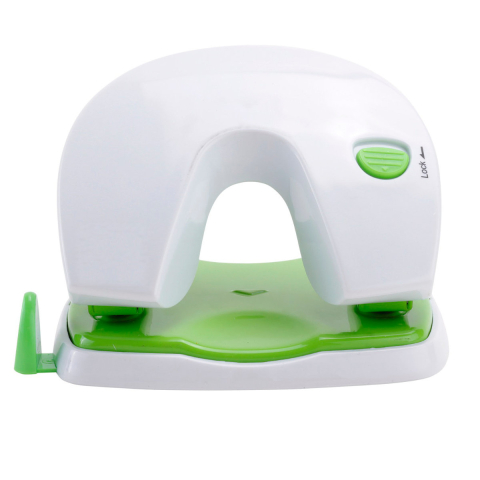Tehnica de birou - Perforator 20 coli E0123, constructie plastic cu baza metalica, 2 gauri, distanta 80 mm, culoare asortata