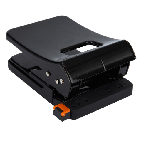 Tehnica de birou - Perforator 45 coli E0143 negru, metalic, cu tehnologie patentata Efortless pentru reducerea efortului, distanta 80 mm, 860g