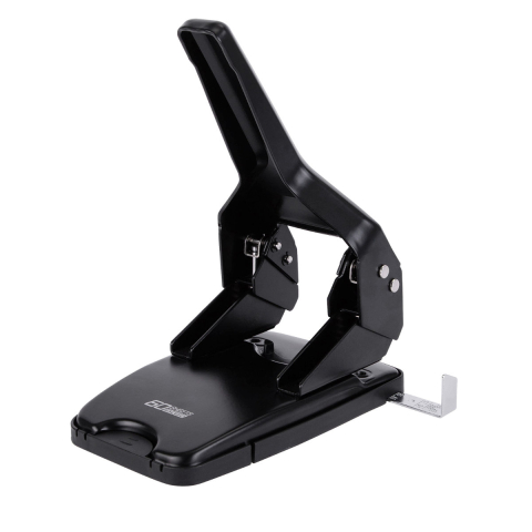 Tehnica de birou - Perforator 60 coli 0160, metalic, distanta 80 mm, diametru 5.5 mm, cu indicator gradat pentru aliniere precisa, culoare neagra