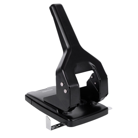 Perforator 60 coli 0160, metalic, distanta 80 mm, diametru 5.5 mm, cu indicator gradat pentru aliniere precisa, culoare neagra [2]