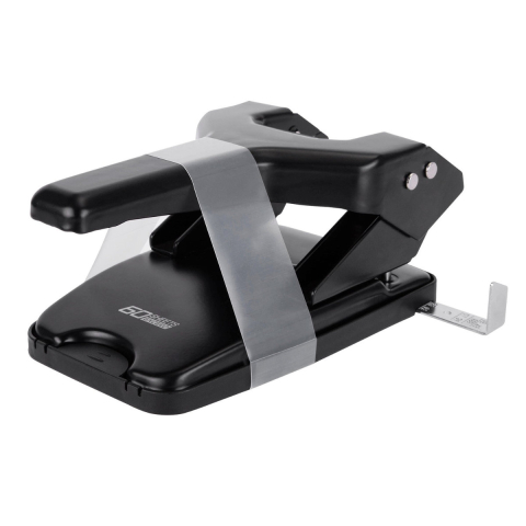 Perforator 60 coli 0160, metalic, distanta 80 mm, diametru 5.5 mm, cu indicator gradat pentru aliniere precisa, culoare neagra [1]