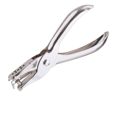 Birotica papetarie - Perforator 8 coli o singura perforatie E0114, metalic nichelat, adancime 17 mm, ergonomic