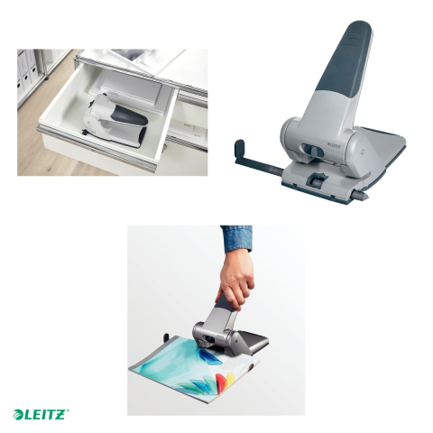 Perforator de mare capacitate Leitz 5180, pentru documente perforate, perforare 65 coli, alb [3]