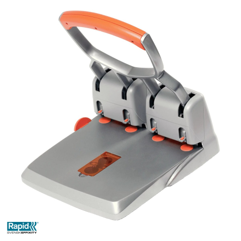 Birotica papetarie - Perforator de mare capacitate Rapid HDC150/4 cu 4 perforatii, 150 coli, 320x170x360 mm, argintiu