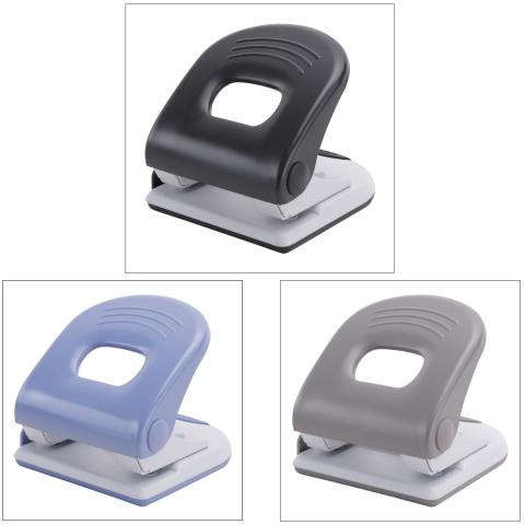Perforator metalic 40 coli E0120, diametru 6mm, distanta 80 mm, pentru birou si arhivare, culoare asortata [2]