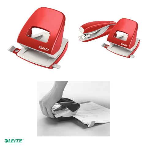 Perforator metalic Leitz 5008 NeXXt Series, perforare 30 coli, pentru documente perforate, rosu [3]