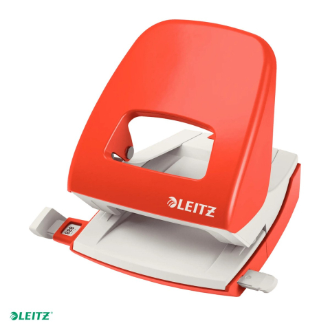 Tehnica de birou - Perforator metalic Leitz 5008 NeXXt Series, perforare 30 coli, pentru documente perforate, rosu deschis