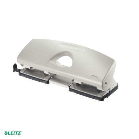 Perforator metalic Leitz 5022, 4 perforatii, perforare 16 coli, pentru arhivare, gri [3]