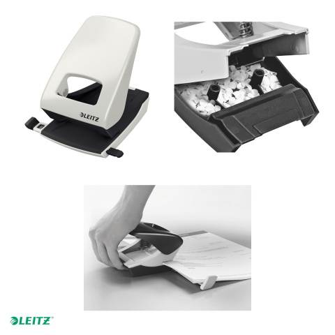 Perforator metalic Leitz 5138 NeXXt Series, perforare 40 coli, pentru documente perforate, gri [3]