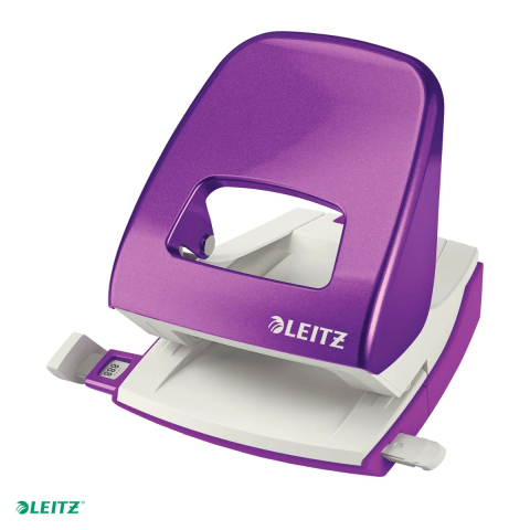Perforatoare de birou - Perforator metalic Leitz WOW 5008 NeXXt Series, perforare 30 coli, pentru documente perforate, mov
