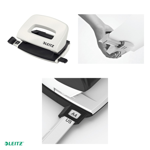 Perforator metalic Leitz WOW 5060 MINI NeXXt Series, perforare 10 coli, alb [3]