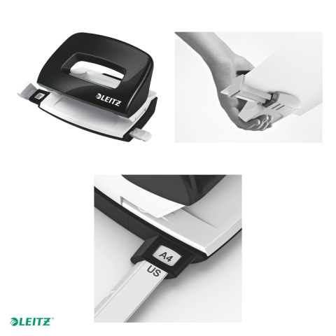 Perforator metalic Leitz WOW 5060 MINI NeXXt Series, perforare 10 coli, negru [3]