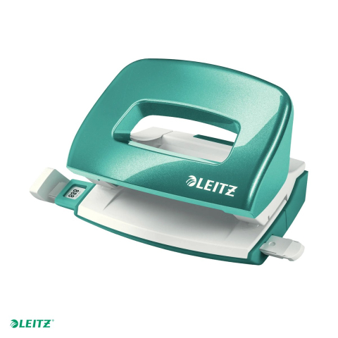 Perforatoare de birou - Perforator metalic Leitz WOW 5060 MINI NeXXt Series, perforare 10 coli, turcoaz