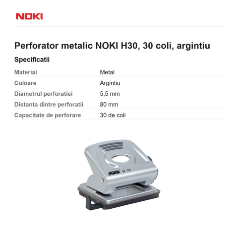 Perforator metalic NOKI H30, 30 coli, argintiu [2]