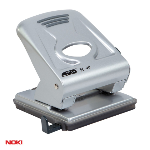 Birotica papetarie - Perforator metalic NOKI H40, 40 coli, argintiu