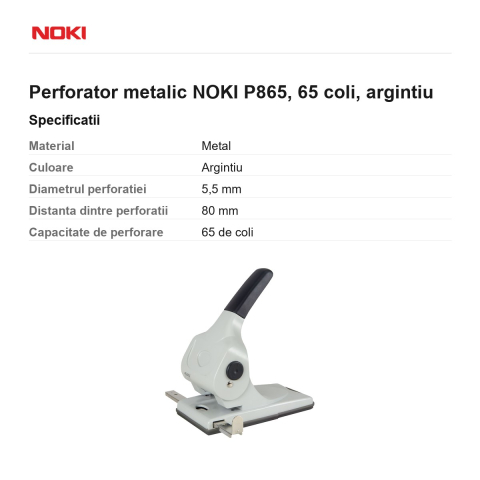 Perforator metalic NOKI P865, 65 coli, argintiu [2]