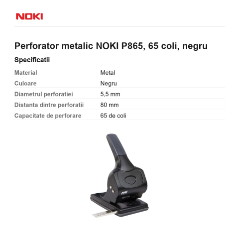 Perforator metalic NOKI P865, 65 coli, negru [2]