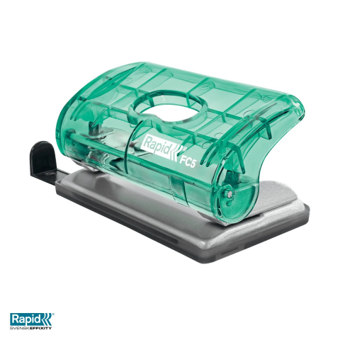 Birotica papetarie - Perforator mic Rapid Colour'Breeze FC5, 2 perforatii, 10 coli, verde