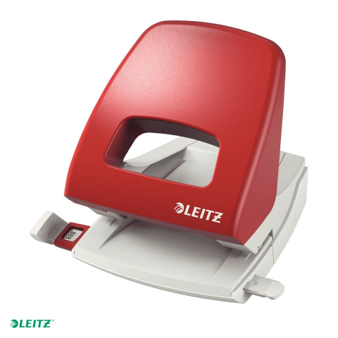 Tehnica de birou - Perforator plastic Leitz 5005 NeXXt Series, perforare 25 coli, pentru documente perforate, rosu