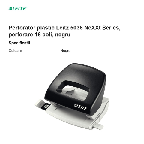 Perforator plastic Leitz 5038 NeXXt Series, perforare 16 coli, negru [2]