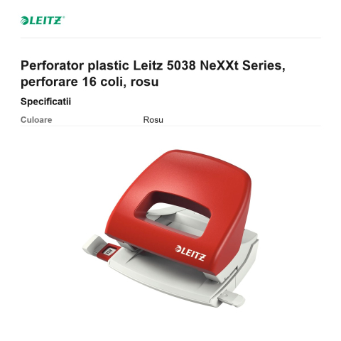 Perforator plastic Leitz 5038 NeXXt Series, perforare 16 coli, rosu [2]
