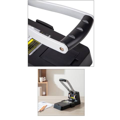 Perforator profesional 150 coli, distanta 80 mm, diametru 6 mm, constructie metalica, negru, pentru arhivare voluminoasa [4]