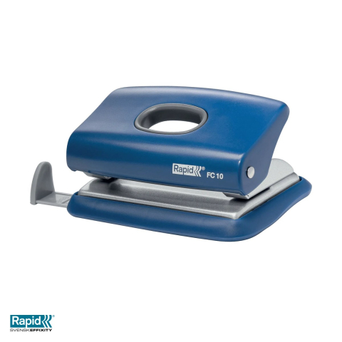 Birotica papetarie - Perforator Rapid FC10, 10 coli, albastru