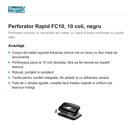 Perforator Rapid FC10, 10 coli, negru [1]