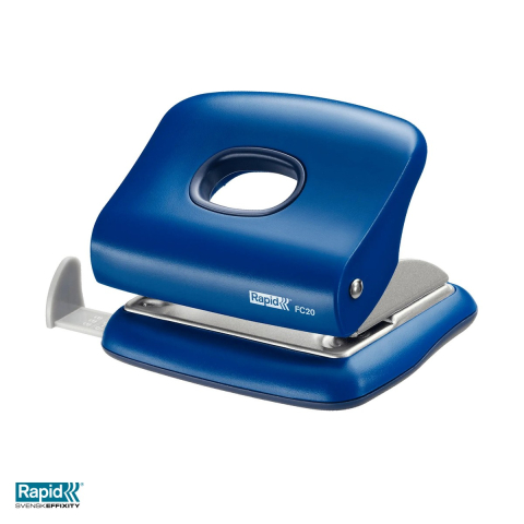 Birotica papetarie - Perforator Rapid FC20, 20 coli, 91x55x112 mm, albastru