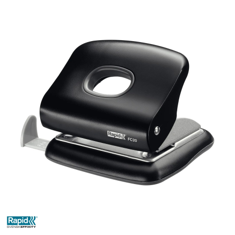 Birotica papetarie - Perforator Rapid FC20, 20 coli, 91x55x112 mm, negru