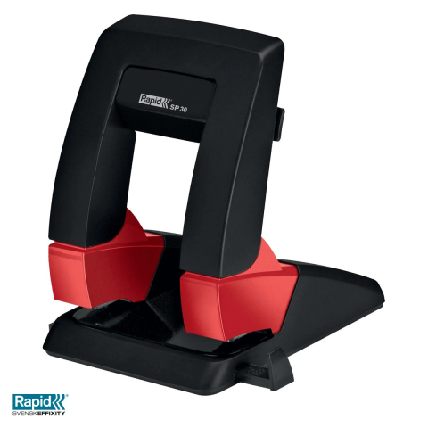 Birotica papetarie - Perforator Rapid Supreme SP30 Press Less, 30 coli, 76x110x127 mm, negru
