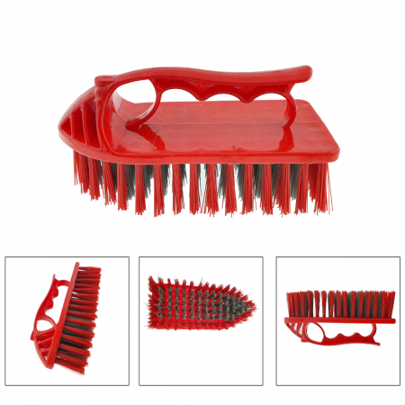 Perie cu maner, pentru curatenie, lungime 135 mm, din plastic, rosie [1]