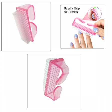 Perie cu maner, pentru unghii, J29-V23 00102, lungime 80mm, in blister, roz [2]