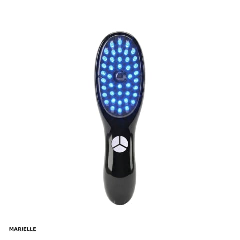 Ingrijire personala - Perie de masaj pentru scalp, Marielle Brush, cu functie de abur si lumina, pentru ingrijirea parului, relaxare si stimulare, neagra