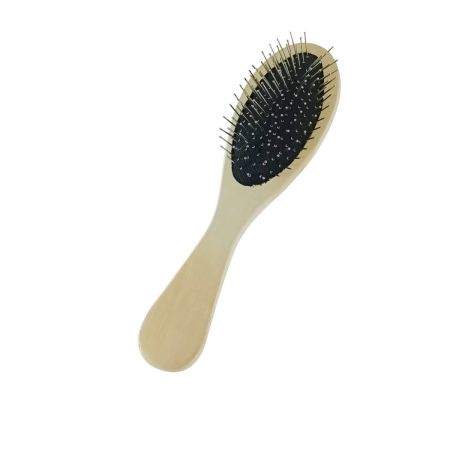Perii de par - Perie de par din lemn natur, V3-325, cu perii tip ac gamalie metalice