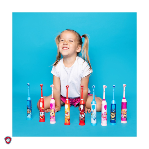 Periuta de dinti electrica Paw Patrol Kids Oscillating Kosmo, IPX4, 2 x baterie AAA, cu 3 capete interschimbabile, 6000 oscilatii pe minut, Rosie [4]