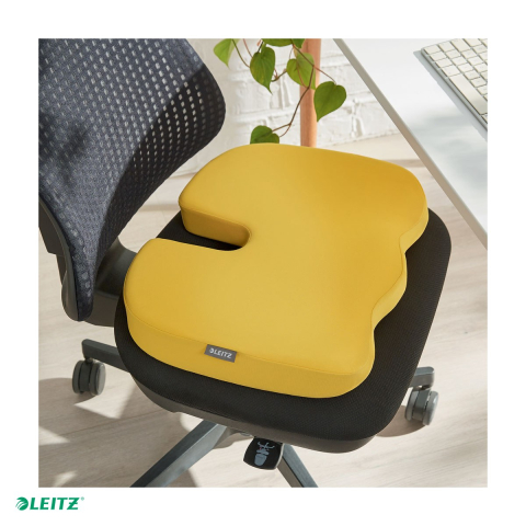 Pernuta ergonomica pentru scaun Leitz Cosy, din spuma cu memorie, husa lavabila, 355 x 75 x 455 mm, galben chihlimbar [4]