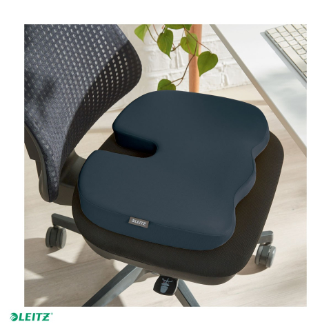 Pernuta ergonomica pentru scaun Leitz Cosy, din spuma cu memorie, husa lavabila, 355 x 75 x 455 mm, gri antracit [4]