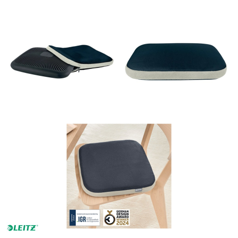 Pernuta ergonomica pentru scaun Leitz Ergo, forma patrata, husa lavabila, 55 x 368 x 364 mm, gri carbune [3]