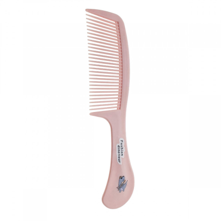 Casnice - Pieptan cu maner, pentru coafare si ingrijirea parului, lungime 21.5 cm, Fashion dinozaur, 30 dinti rotunjiti, roz