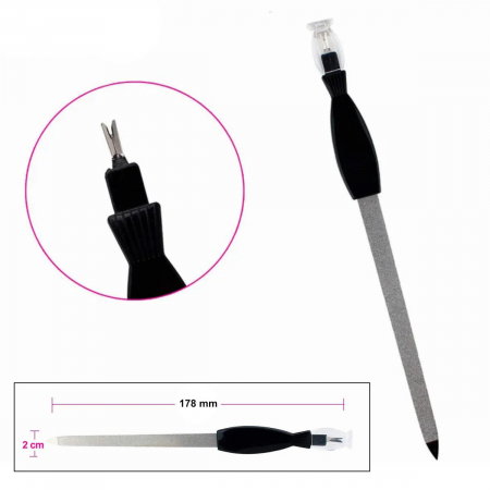 Pila manichiura cu dispozitiv pentru cuticule, J9-V15 00022, argintie cu negru [4]