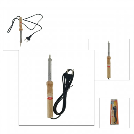 Pistol de lipit tip letcon, 60W, cu maner de lemn, cablu 120cm [3]