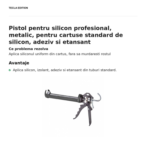 Pistol pentru silicon profesional, metalic, pentru cartuse standard de silicon, adeziv si etansant [1]